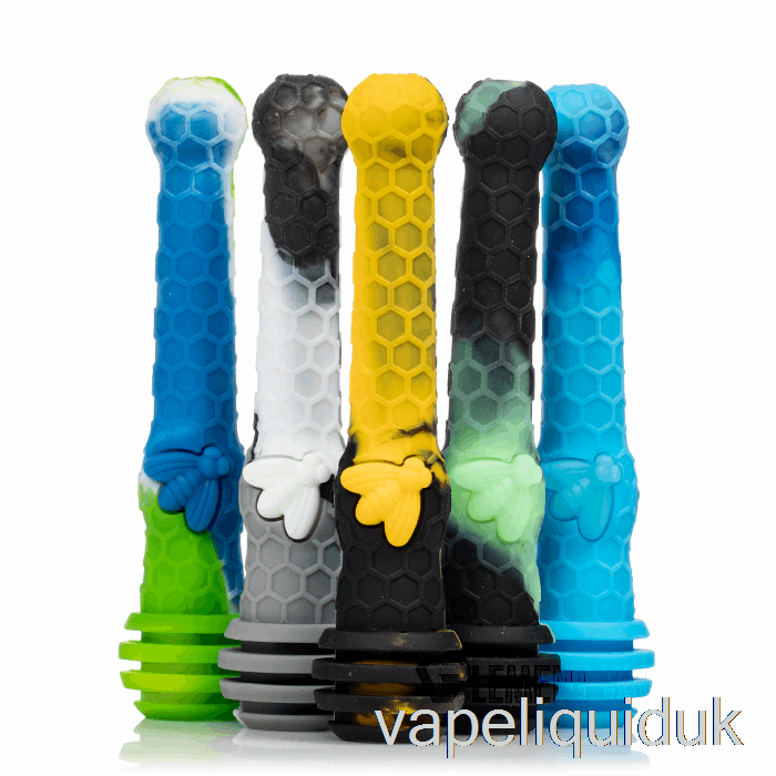 Stratus Honey Dipper Silicone Dab Straw Shiny Panther (Black / Yellow Bee) Vape Juice